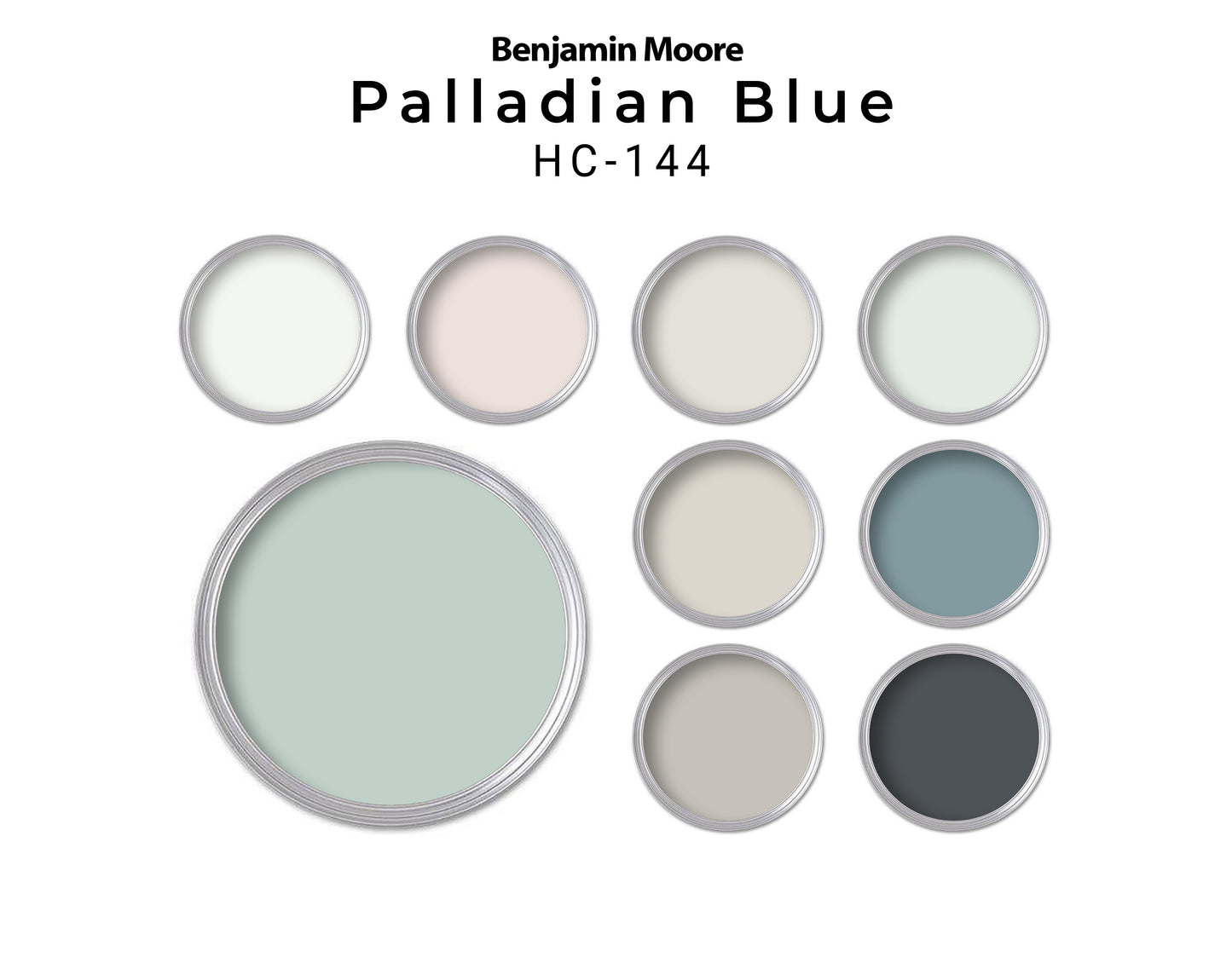 Palladian Blue Benjamin Moore Paint Palette | Whole House Paint Scheme Palladian Blue Benjamin Moore