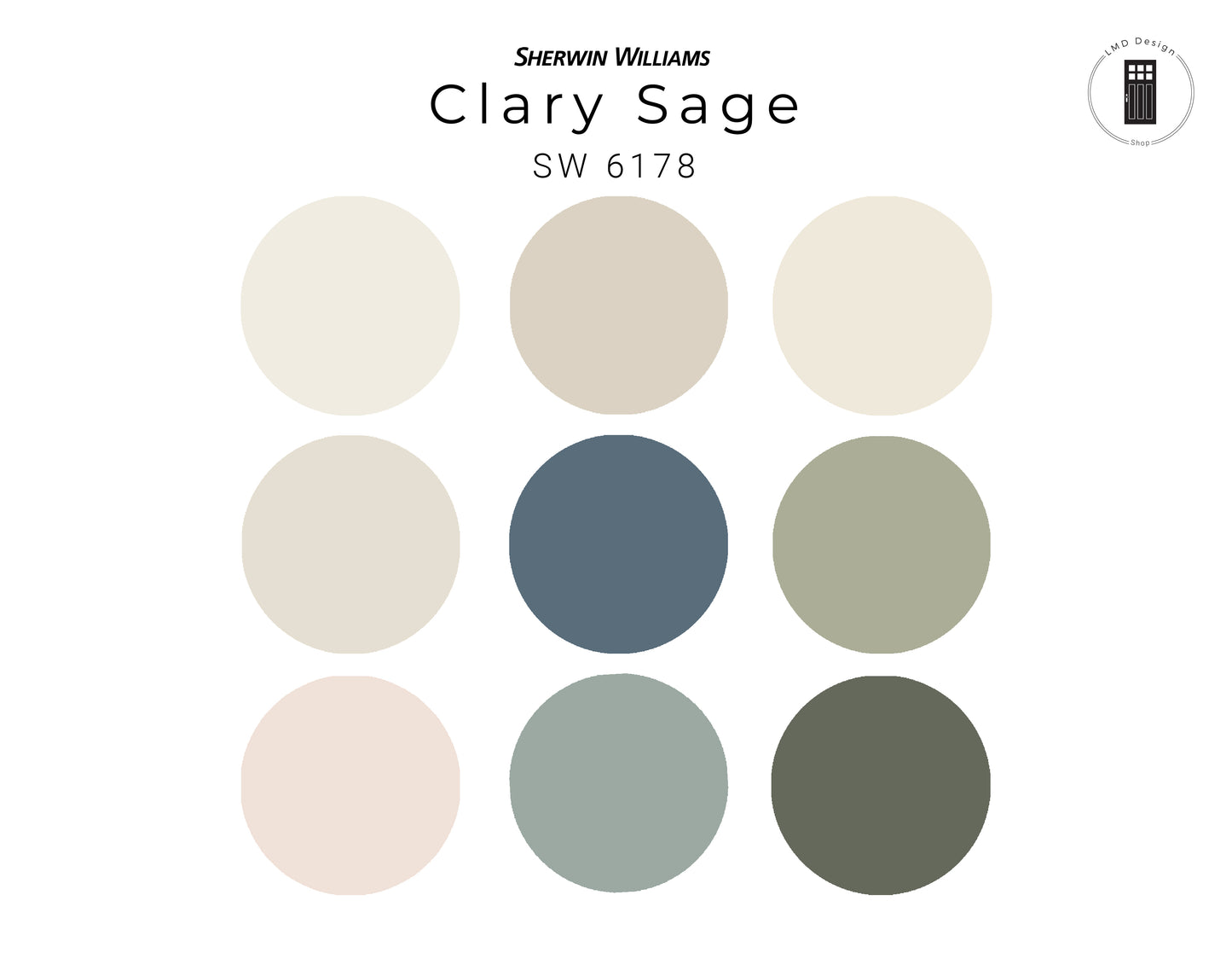 Clary Sage Sherwin Williams Paint Color Palette | Clary Sage Whole House Paint Color Palette