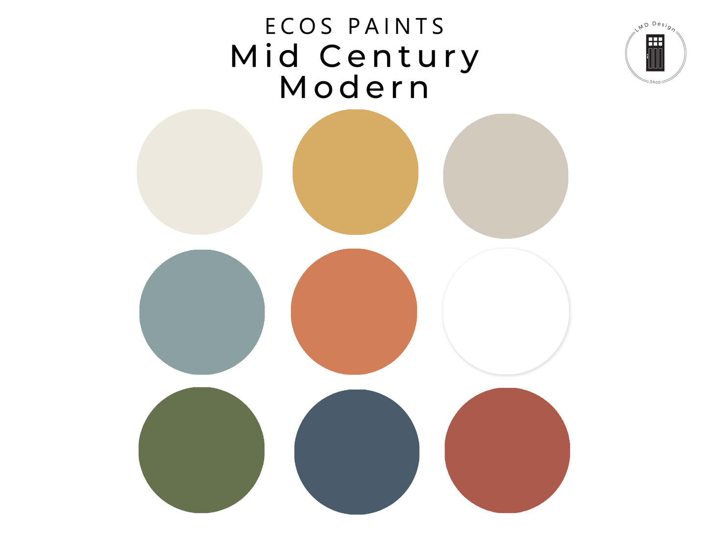 Mid-Century Modern ECOS Paint Palette | No-Toxic, No VOC MCM House Color Palette