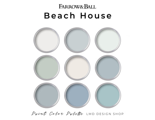 Beach House Palette Farrow & Ball Paint Colors | Whole House Paint Palette