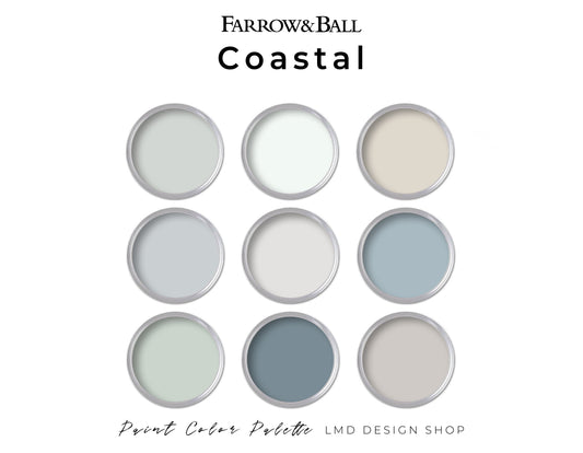 Coastal Farrow & Ball Paint Color Palette | Interior Paint Color Palette