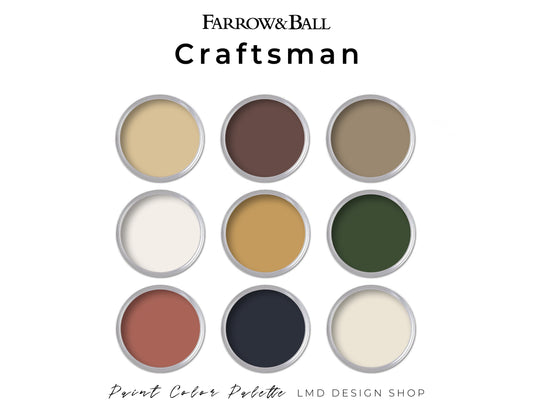 Craftsman Farrow & Ball Paint Color Palette | Interior Paint Colors for Home