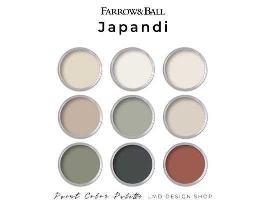 Japandi Farrow & Ball Paint Color Palette | Whole House Paint Palette