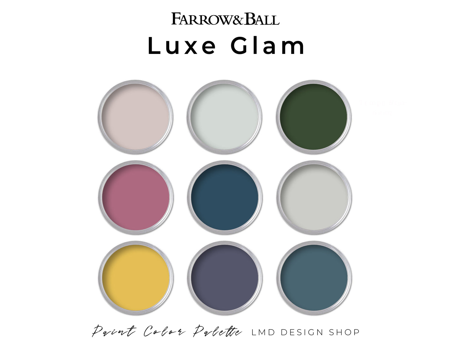 Farrow & Ball Maximalist Paint Color Palette | Interior Paint Palette for Home