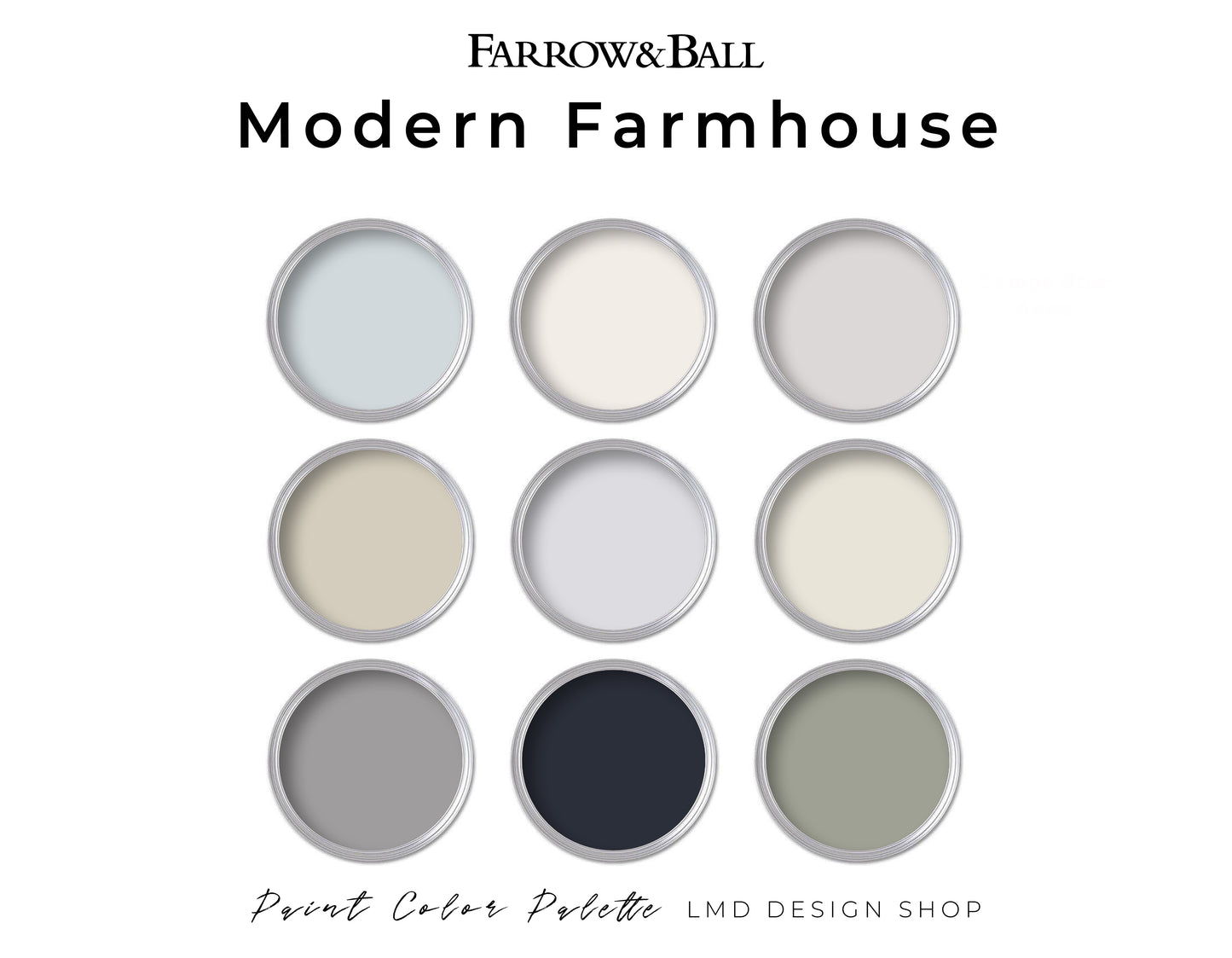 Farrow & Ball Modern Farmhouse Paint Palette | Whole House Paint Color Palette