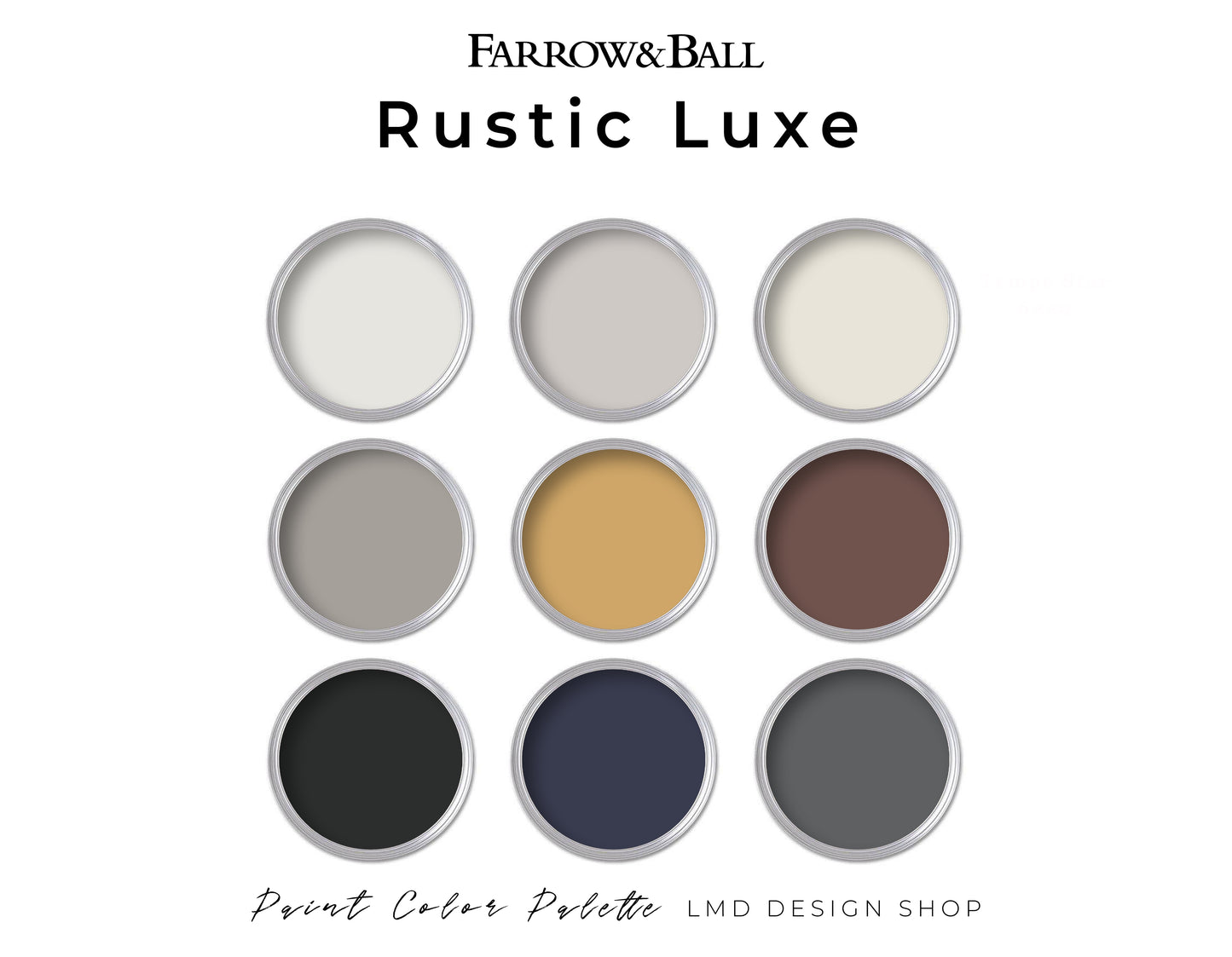 Farrow & Ball Rustic Paint Palette | Whole House Paint Palette Rustic Luxe