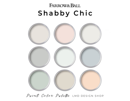 Shabby Chic Farrow and Ball Paint Palette | Whole House Paint Palette Cottage Style