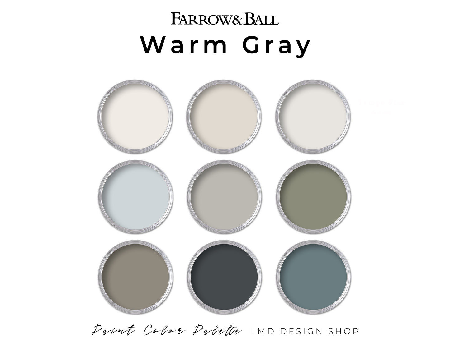 Farrow & Ball Gray Paint Color Palette | House Warm Gray Paint Palette