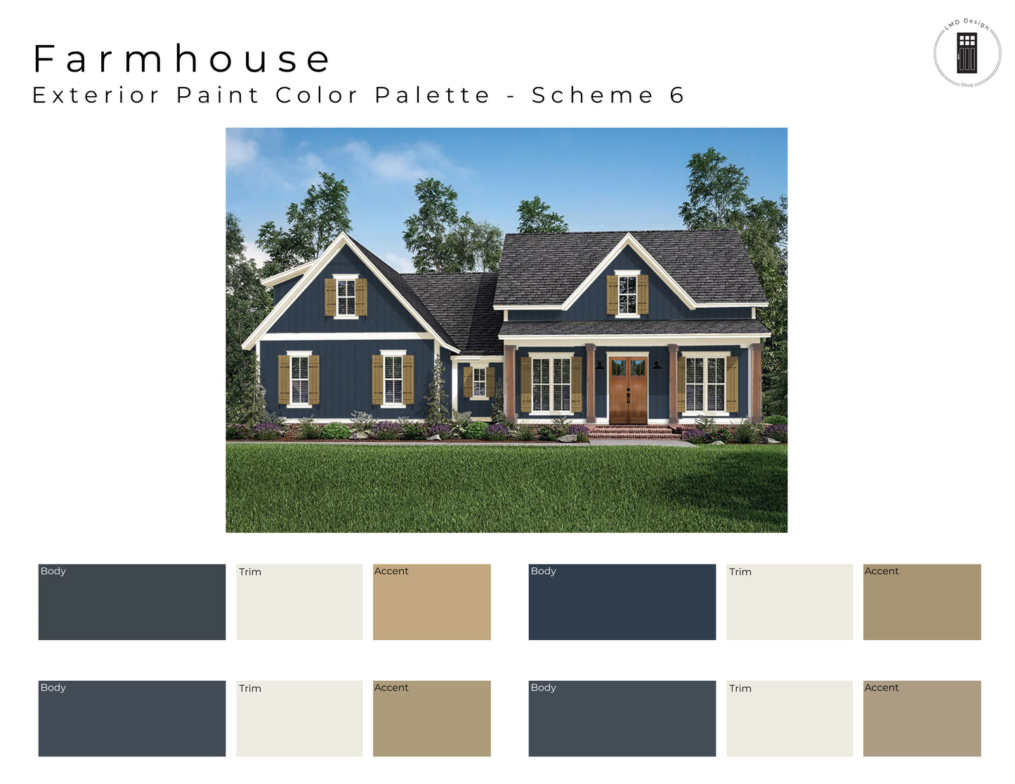 Farmhouse Exterior Paint Palettes | House Exterior Paint Colors