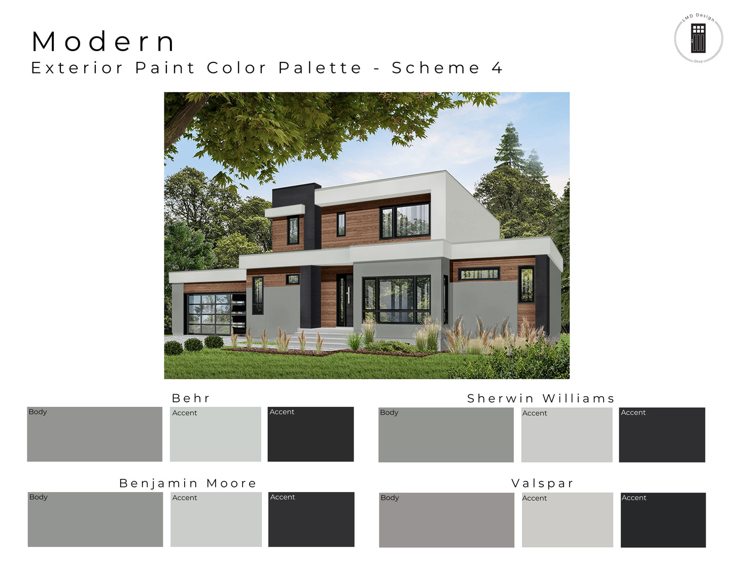 Exterior Paint Color Palettes Modern Home | House Paint Color