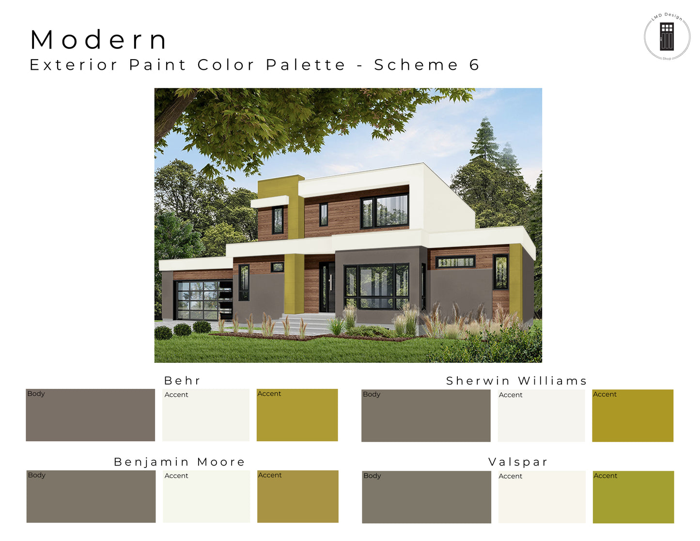 Exterior Paint Color Palettes Modern Home | House Paint Color