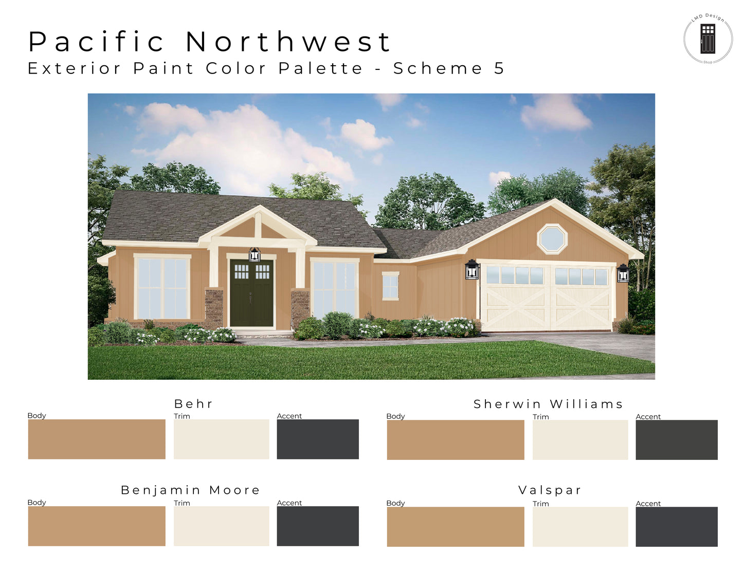 Pacific Northwest Exterior Paint Color Palettes | Northwest Style Exterior House Paint Colors