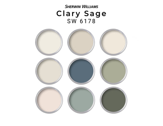 Clary Sage Sherwin Williams Paint Color Palette | Clary Sage Whole House Paint Color Palette