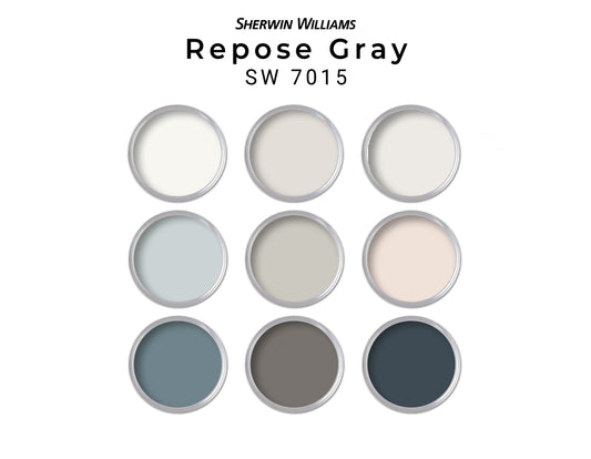 Repose Gray Paint Palette Sherwin Williams | Whole House Paint Palette Repose Gray