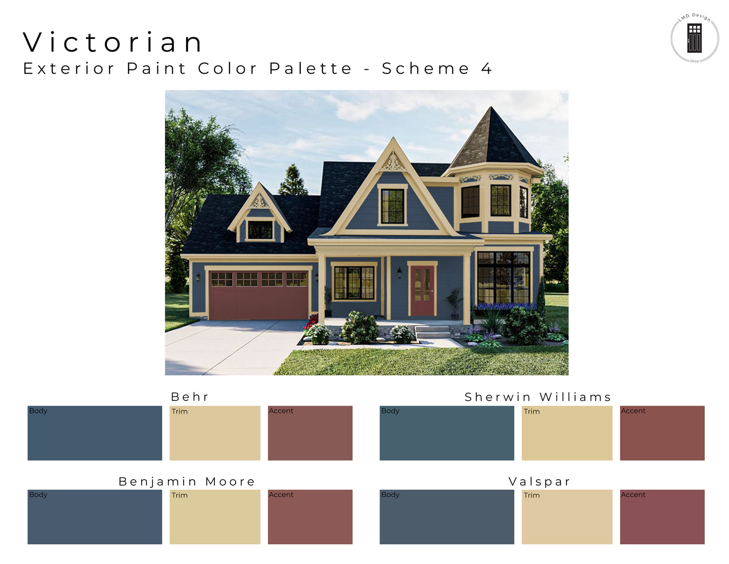 Victorian Exterior Paint Color Palettes | House Paint Colors