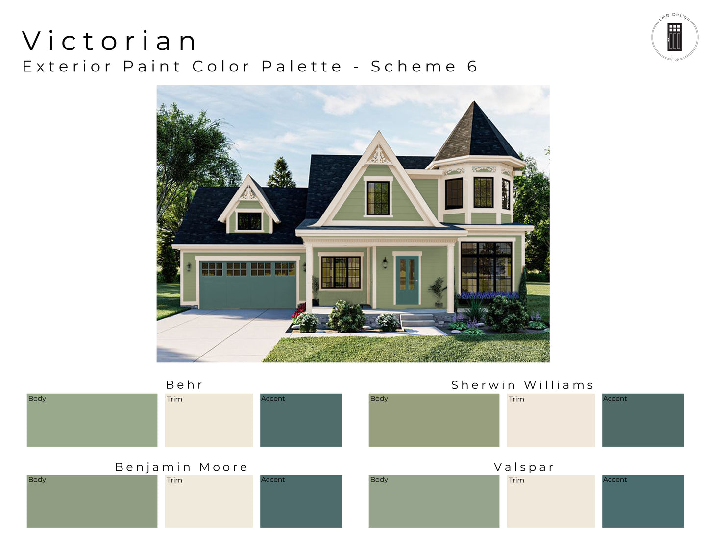 Victorian Exterior Paint Color Palettes | House Paint Colors