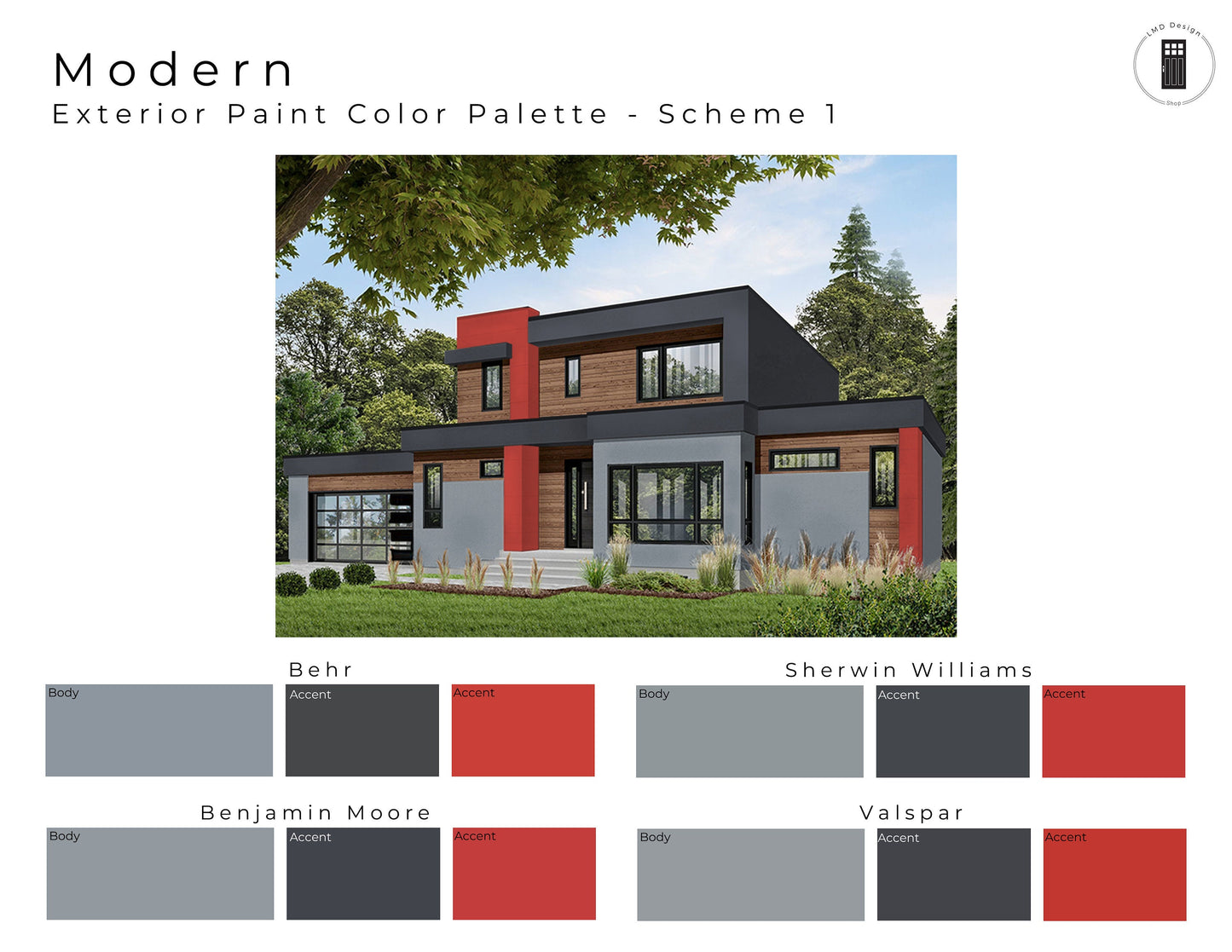 Exterior Paint Color Palettes Modern Home | House Paint Color