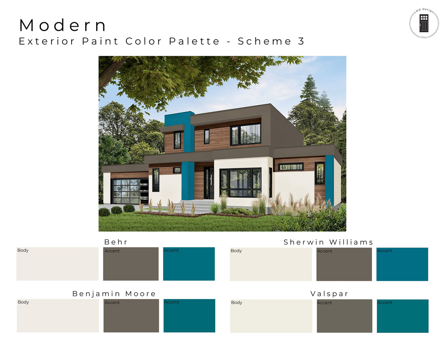 Exterior Paint Color Palettes Modern Home | House Paint Color