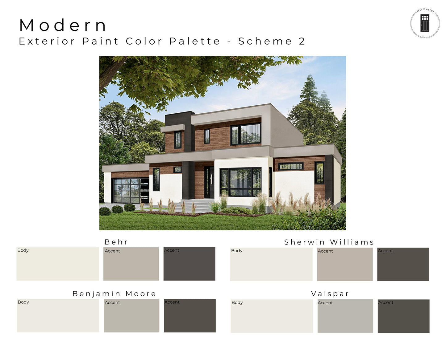 Exterior Paint Color Palettes Modern Home | House Paint Color