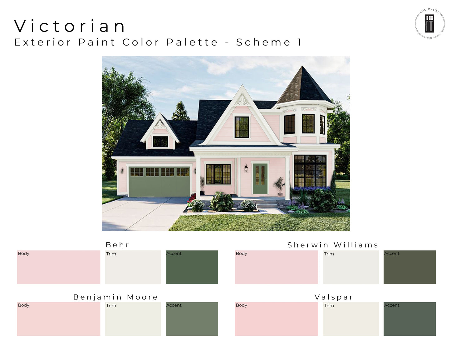 Victorian Exterior Paint Color Palettes | House Paint Colors