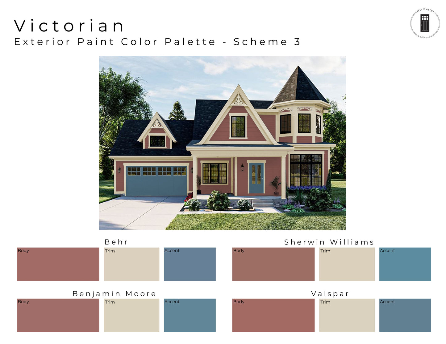 Victorian Exterior Paint Color Palettes | House Paint Colors