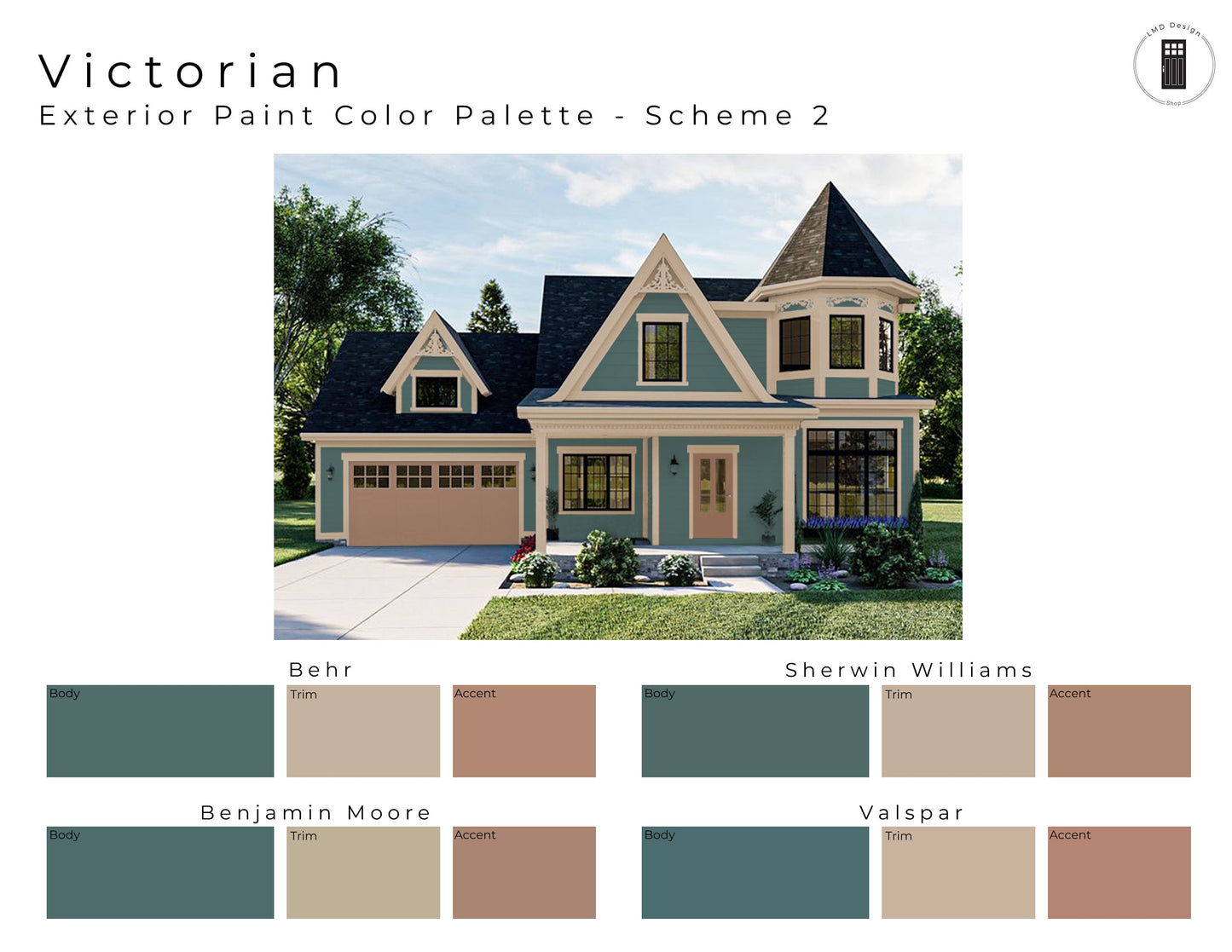 Victorian Exterior Paint Color Palettes | House Paint Colors