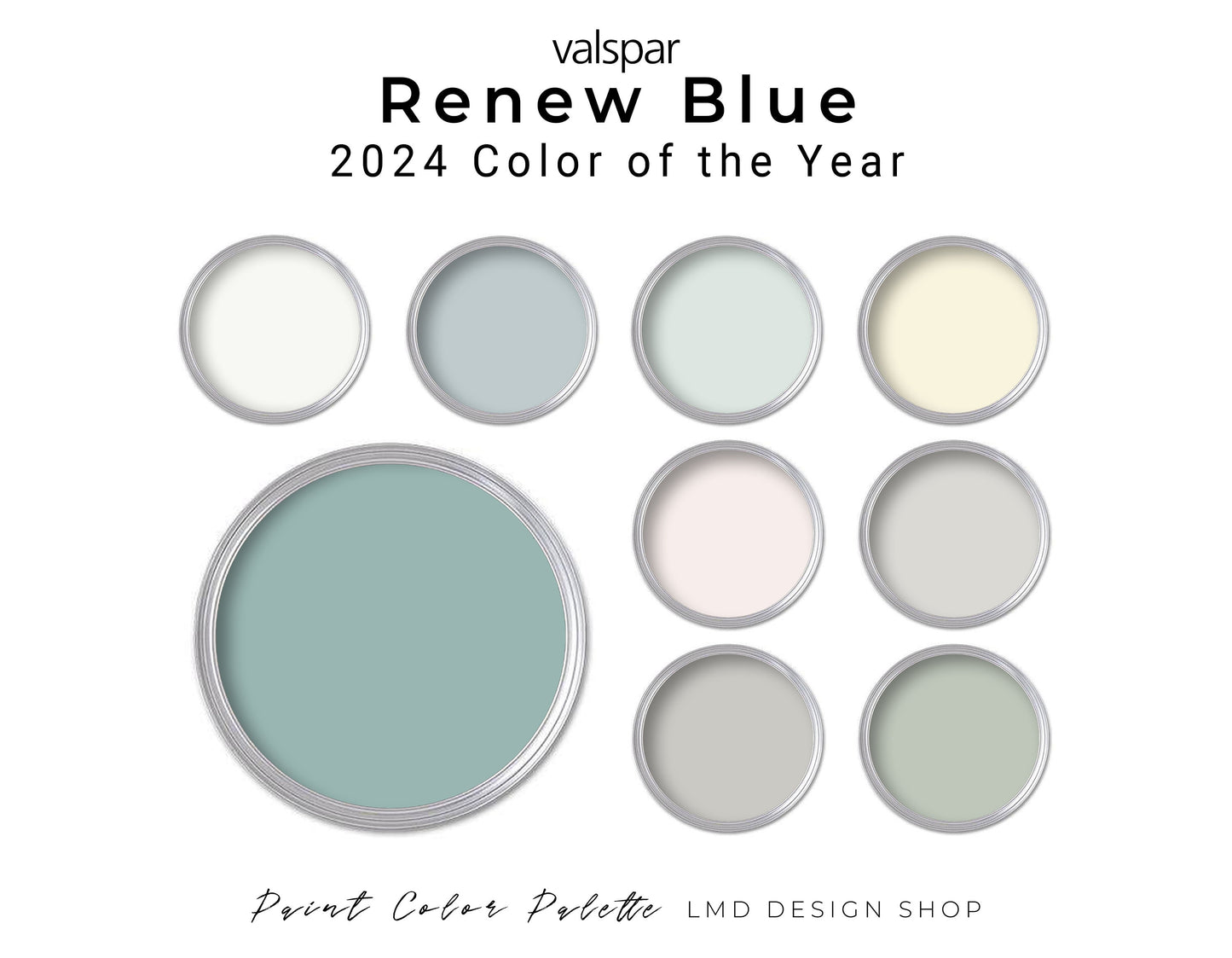 Valspar 2024 Color Renew Blue Paint Palette | Whole House Beach Paint Palette