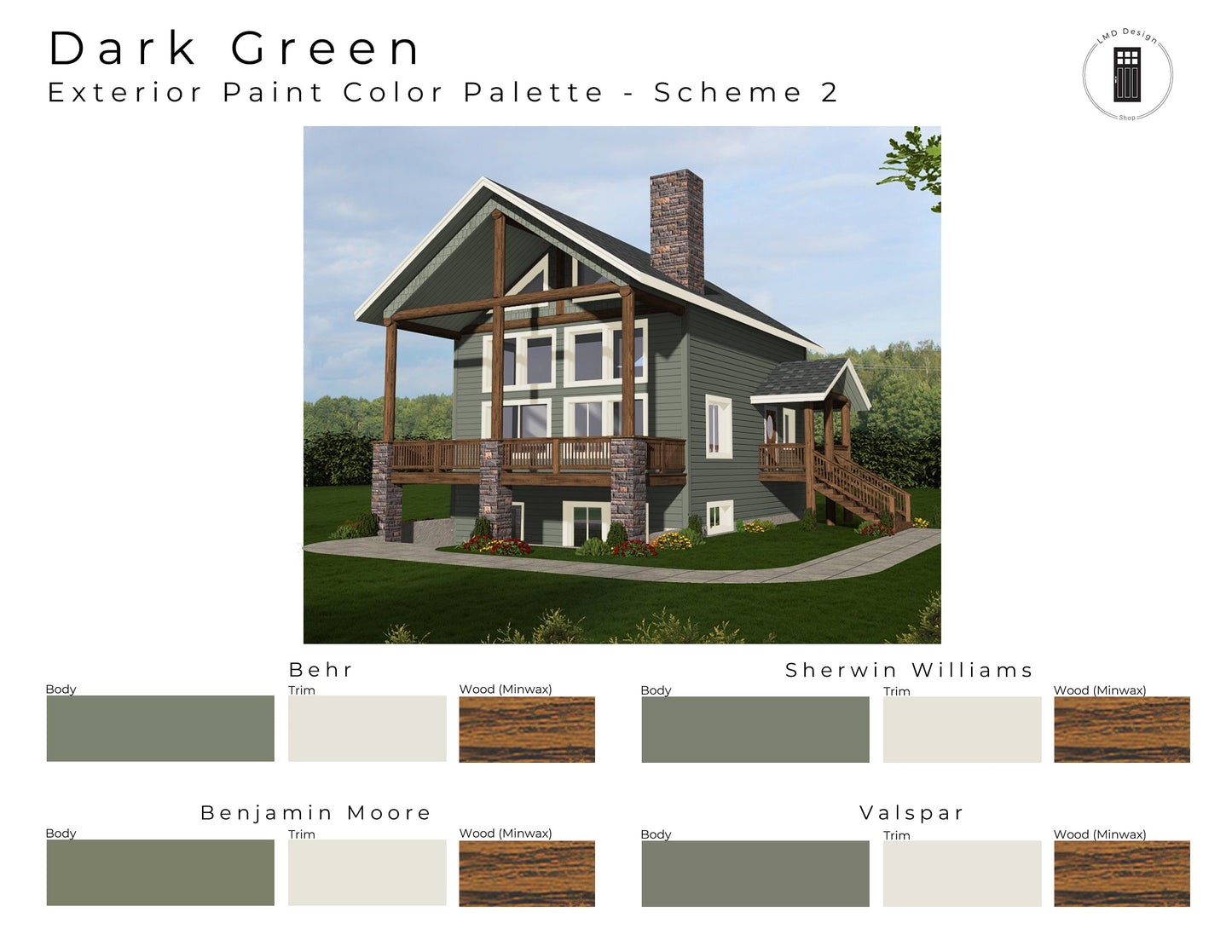 Dark Olive Green Exterior Paint Palettes | Green House Exterior Paint Colors