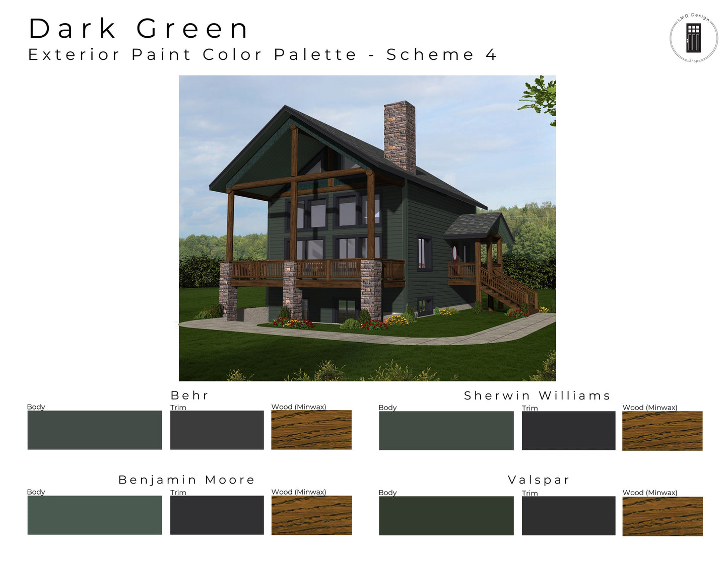 Dark Olive Green Exterior Paint Palettes | Green House Exterior Paint Colors