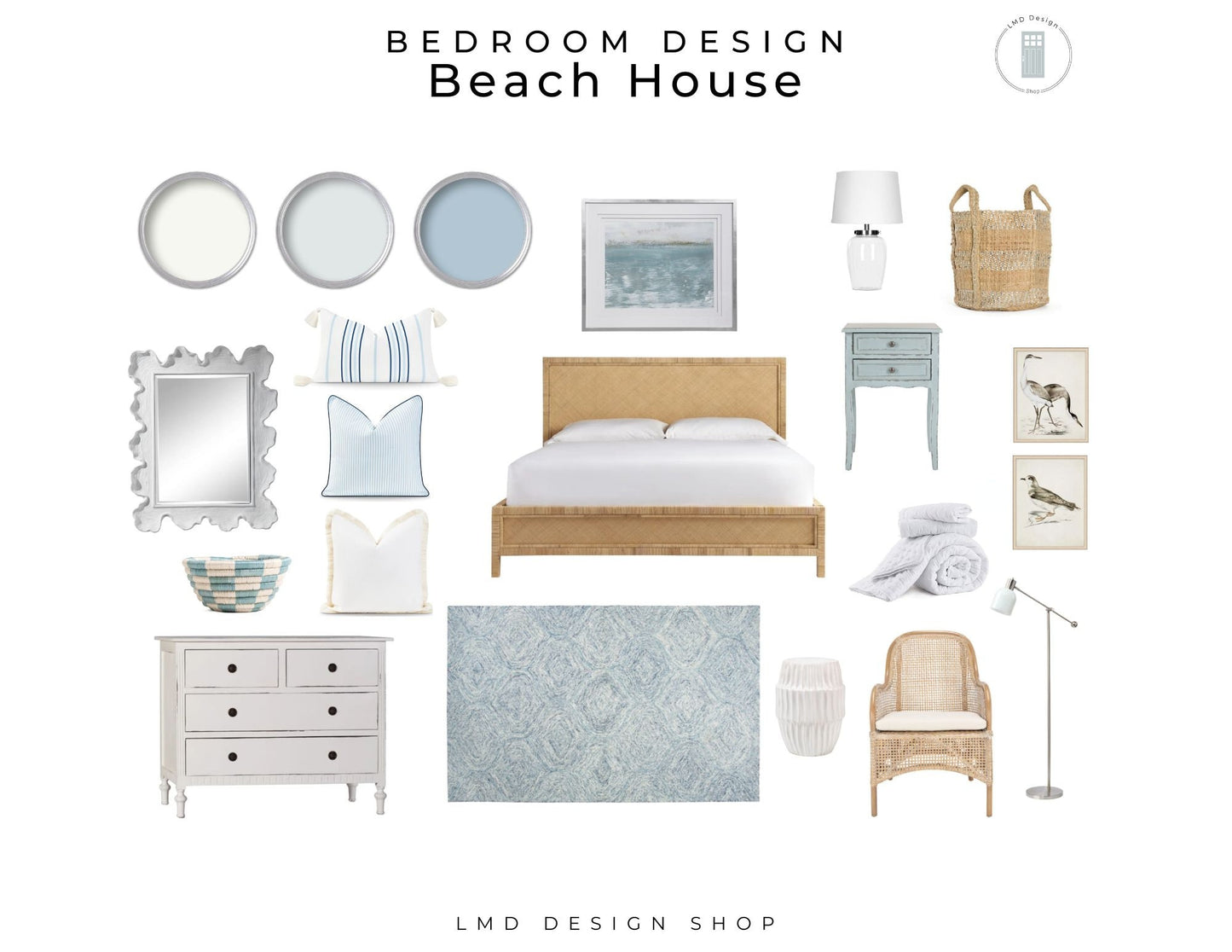 Bundle Beach House Design Mood Boards | Whole House Beach Style Interior Design