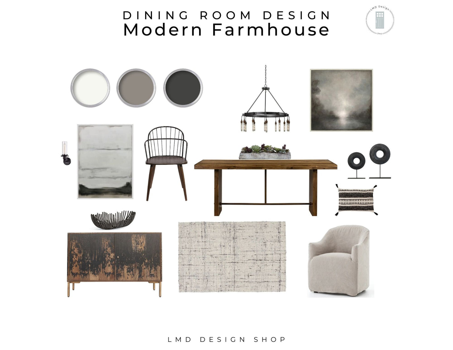 Modern Farmhouse Room Design Bundle | Rustic House Design Mood Board Bundle