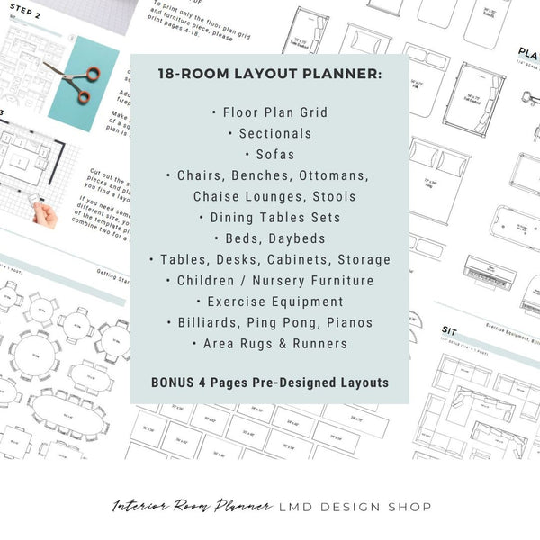 Furniture Layouts Interior Room Planner | DIY Furniture Layouts Printa ...