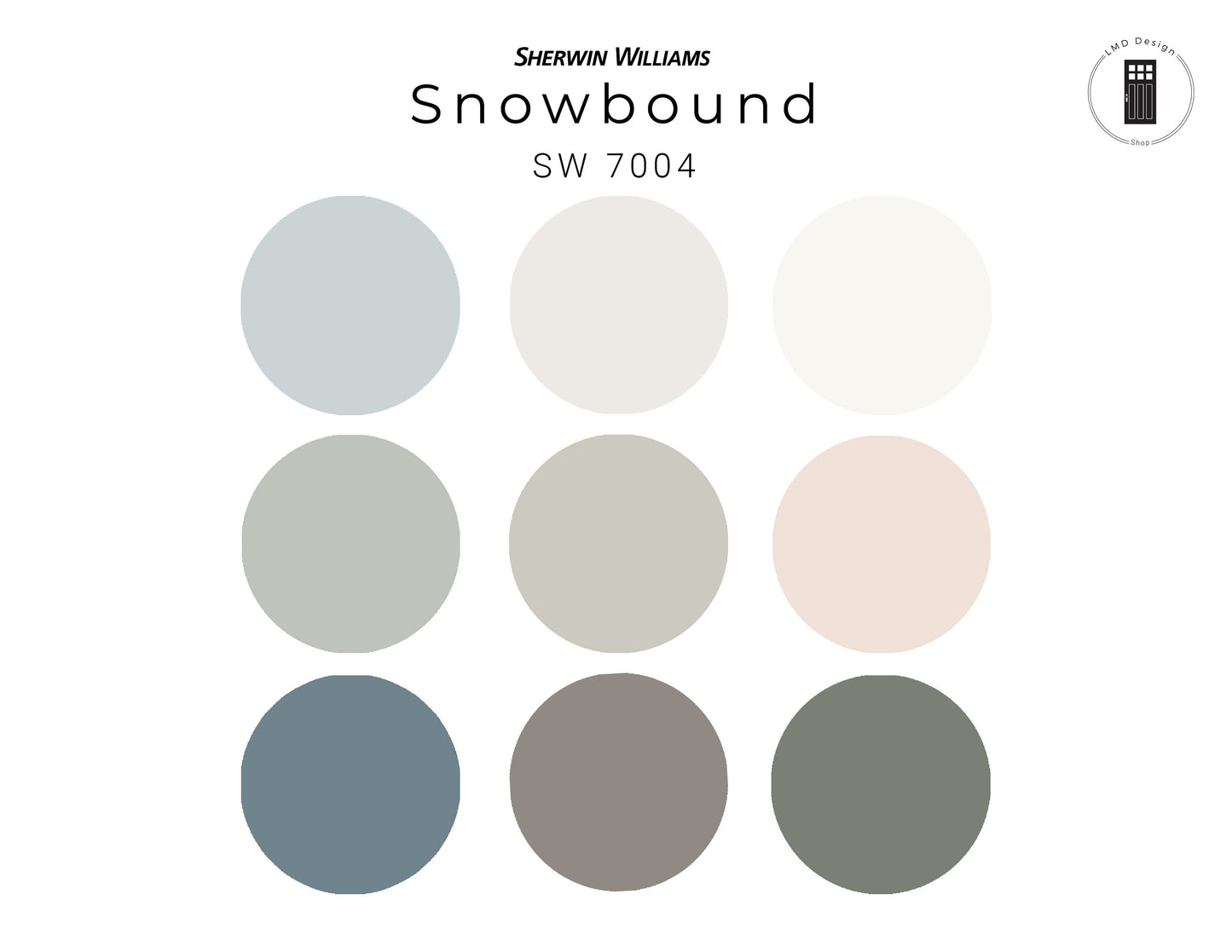 Sherwin Williams Snowbound Paint Palette | Snowbound Whole House Paint Color Scheme