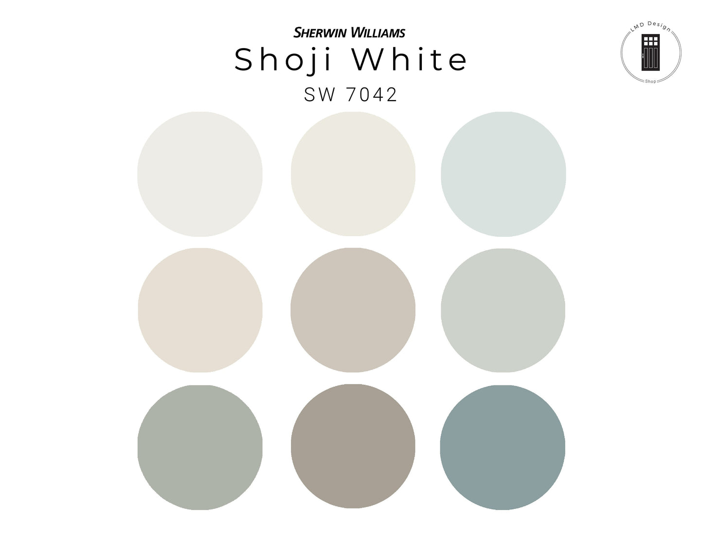 Sherwin Williams Shoji White Paint Palette | Shoji White Whole House Paint Color Palette