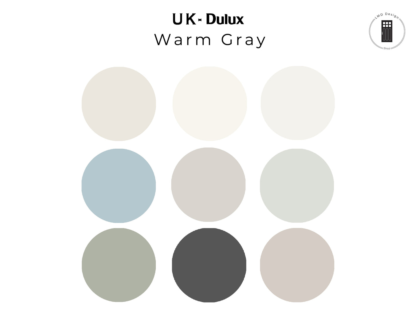 Warm Gray UK Dulux Paint Color Palette | Dulux (UK Color Codes) Gray Neutral Interior Whole House Paint Colors