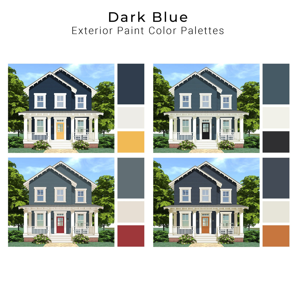 Dark Blue Outside House Paint