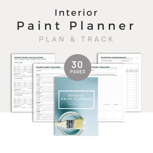 Interior Paint Color Planner | Printable Home Paint Tracker