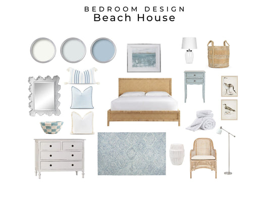 Bedroom Design Beach House Coastal Mood Board | Coastal Beach Bedroom Interior Design