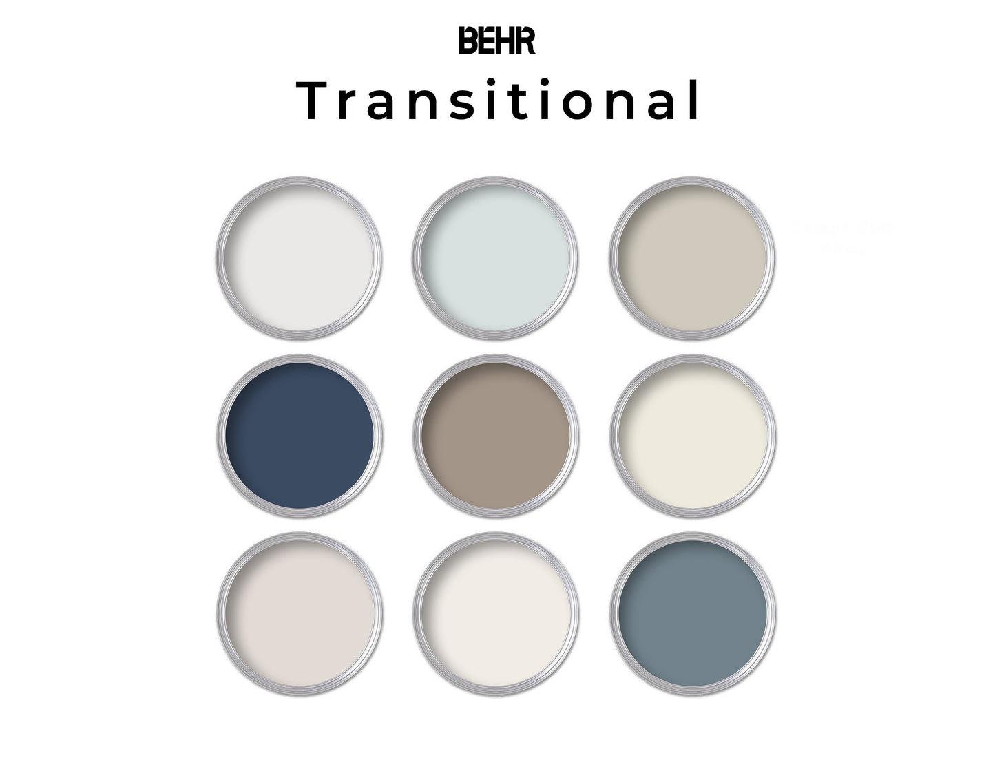 Transitional Behr Paint Color Palette | Whole Home Contemporary Palette
