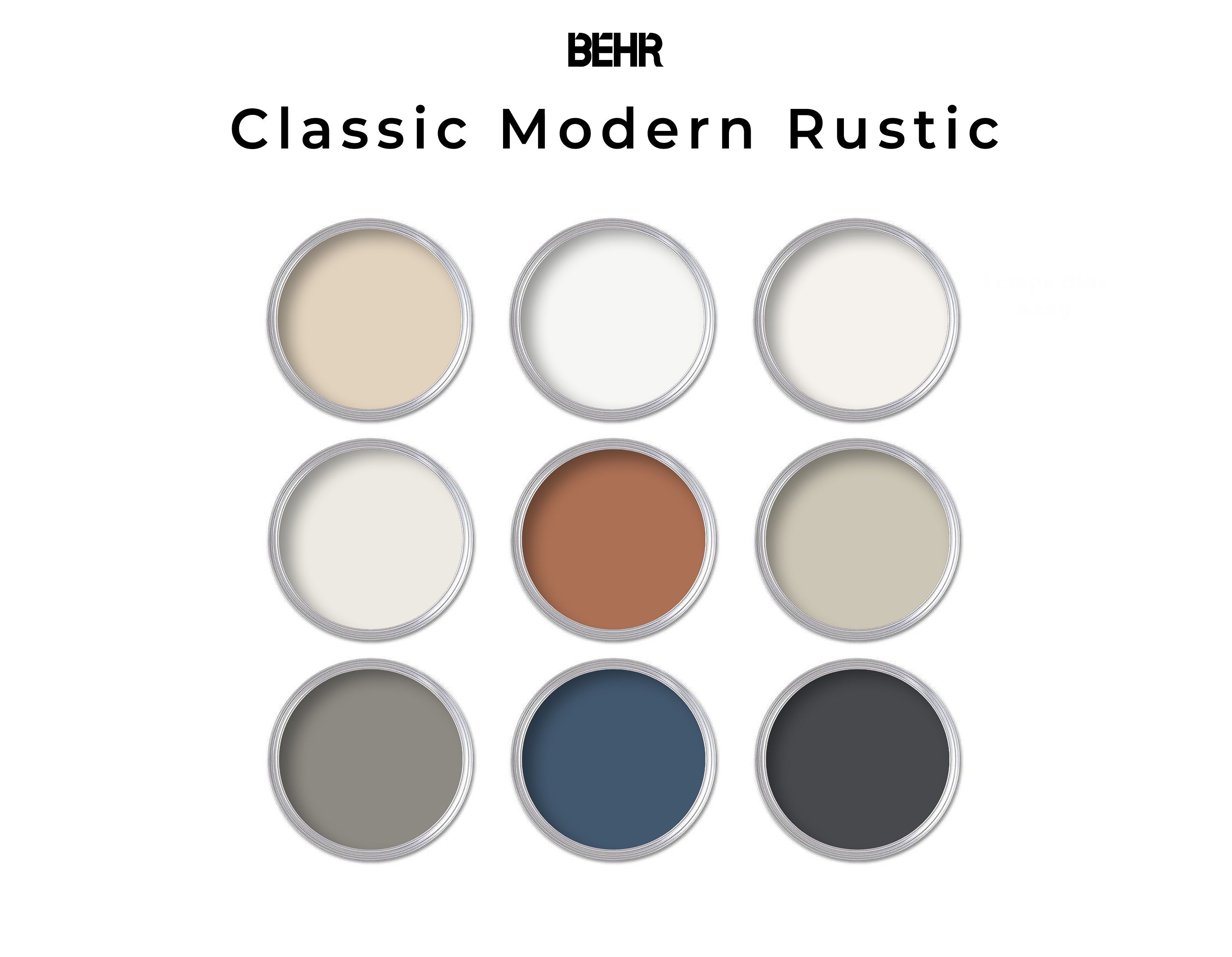 Rustic Modern Behr Paint Color Palette | Interior Home Color Palette ...