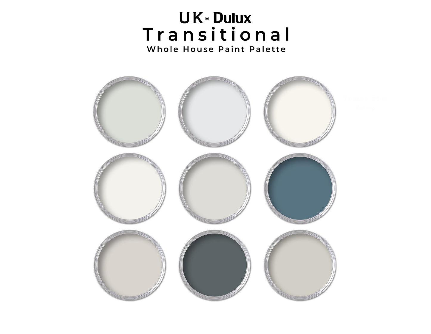 Transitional Dulux UK Paint Color Palette | Dulux UK Transitional Interior Paint Colors