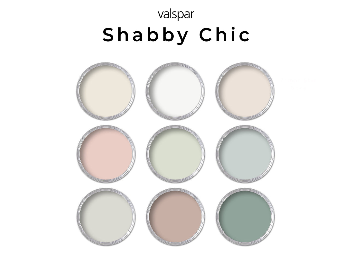 Shabby Chic Valspar Paint Color Palette | Cottage House Interior Paint