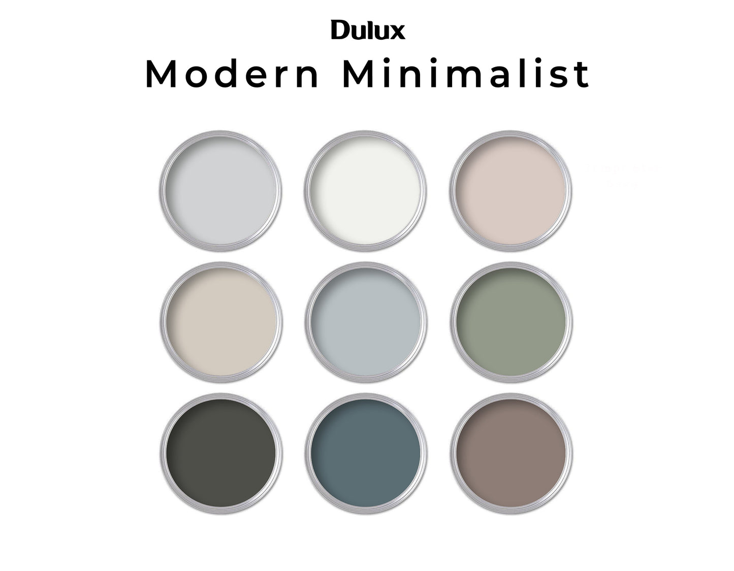 Modern Minimalist Dulux Paint Palette | Interior Paint Dulux Minimalist (Canadian Color Codes)