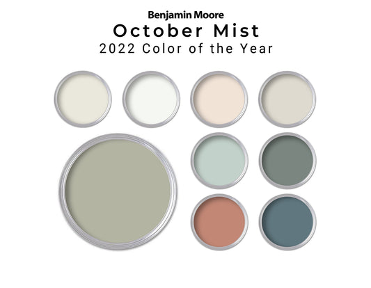 October Mist Benjamin Moore Paint Palette | Whole House Color Palette