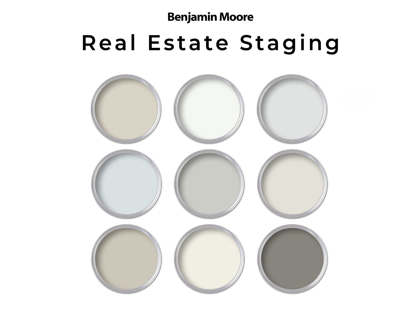 Benjamin Moore Paint Color Palette Real Estate Staging | Interior Paint Palette