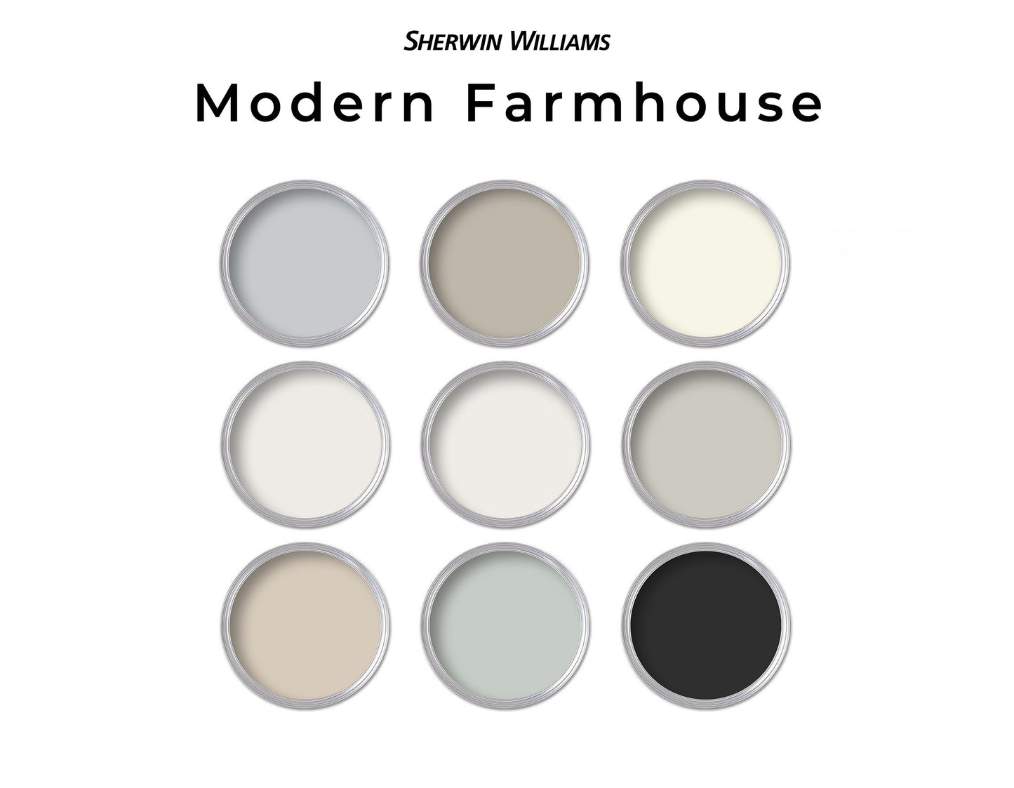 Modern Farmhouse Sherwin Williams Paint Palette | Whole Home Color Palette