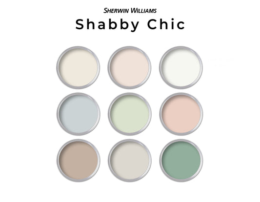 Sherwin Williams Cottage Shabby Chic Paint Palette Colors | Whole House Interior Paint Palette