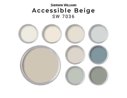 Accessible Beige Sherwin Williams Paint Color Palette | Accessible Beige Whole House Paint Palette