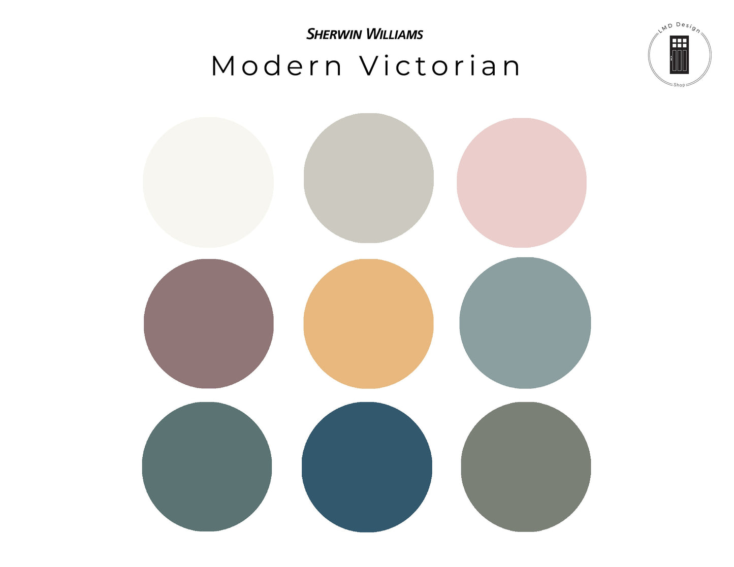 Sherwin Williams Victorian Paint Color Palette | Whole House Paint Palette