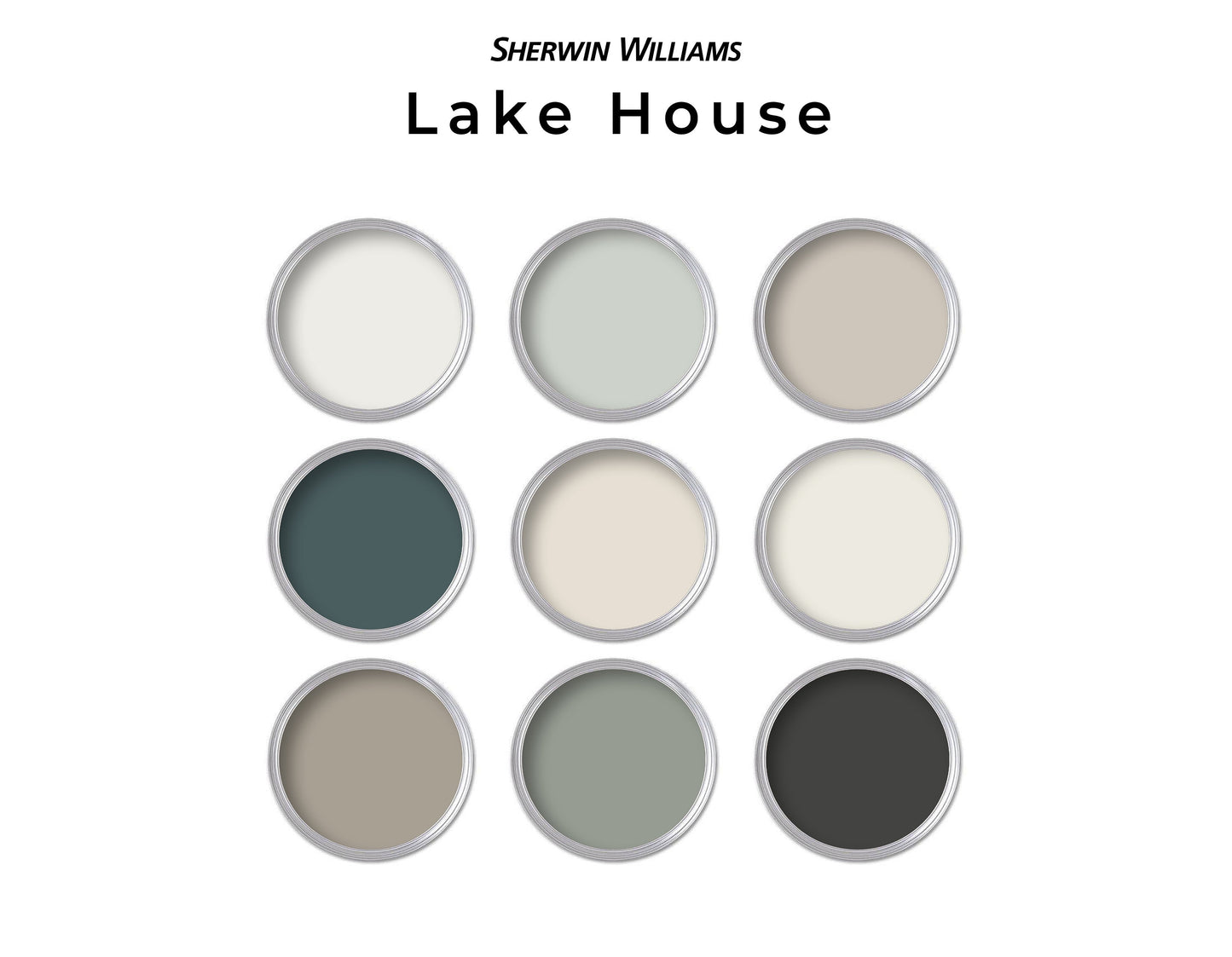 Lake House Sherwin Williams Paint Palette | Whole House Paint Palette Cabin Lake House